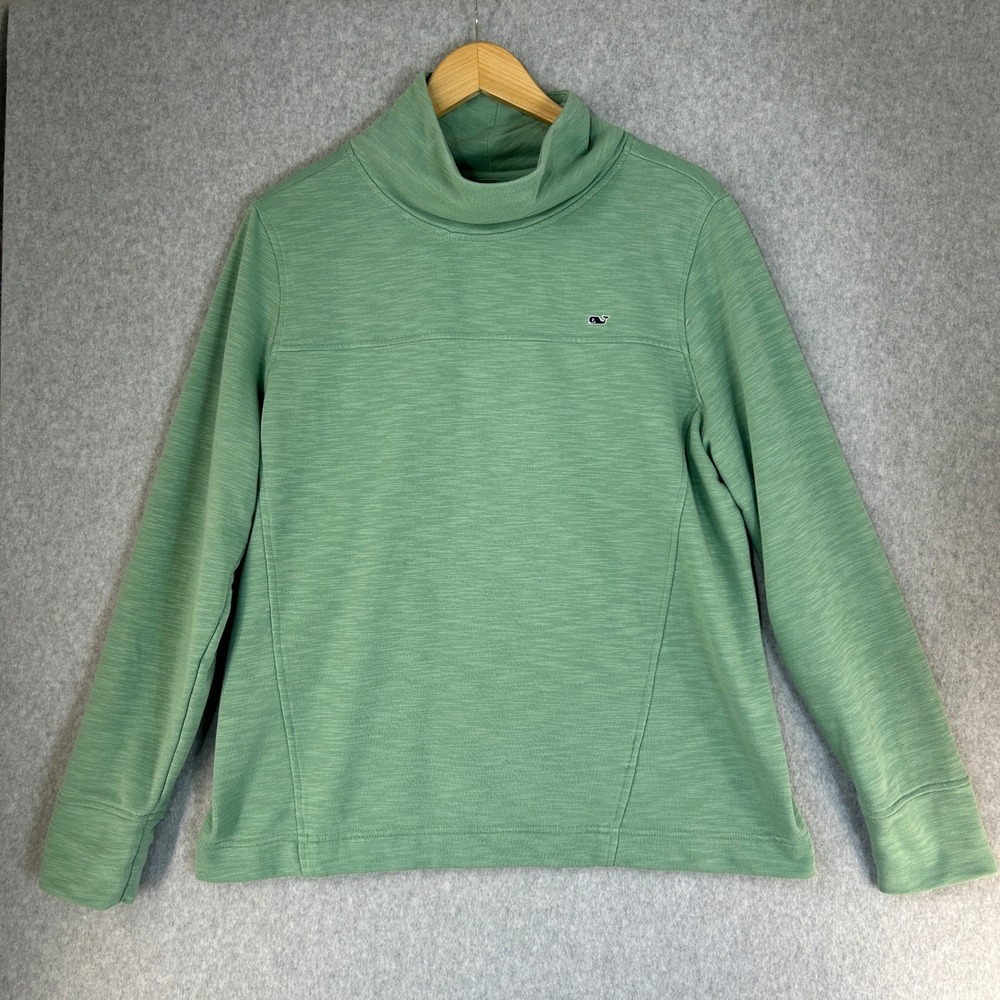 Vineyard Vines Seafoam Green Funnel Neck Pullover Sweatshirt Preppy Womens Large